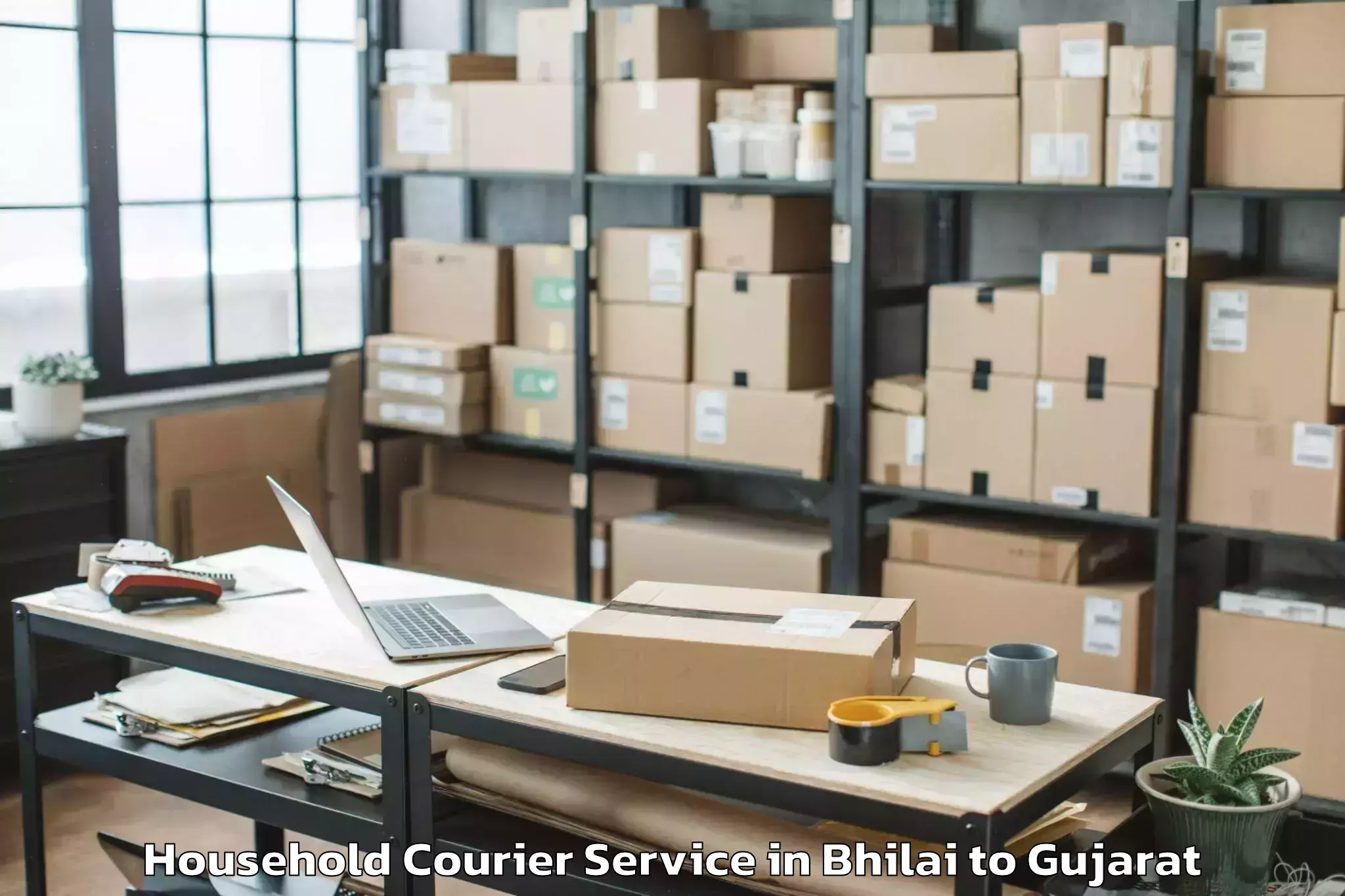 Bhilai to Saurashtra University Rajkot Household Courier